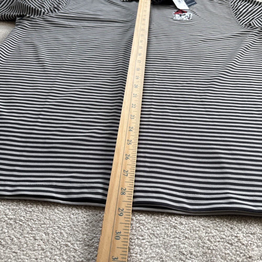 NWT Georgia Bulldogs Men's XL Cutter & Buck Virtue Eco Pique Striped Polo Shirt - Picture 7 of 9
